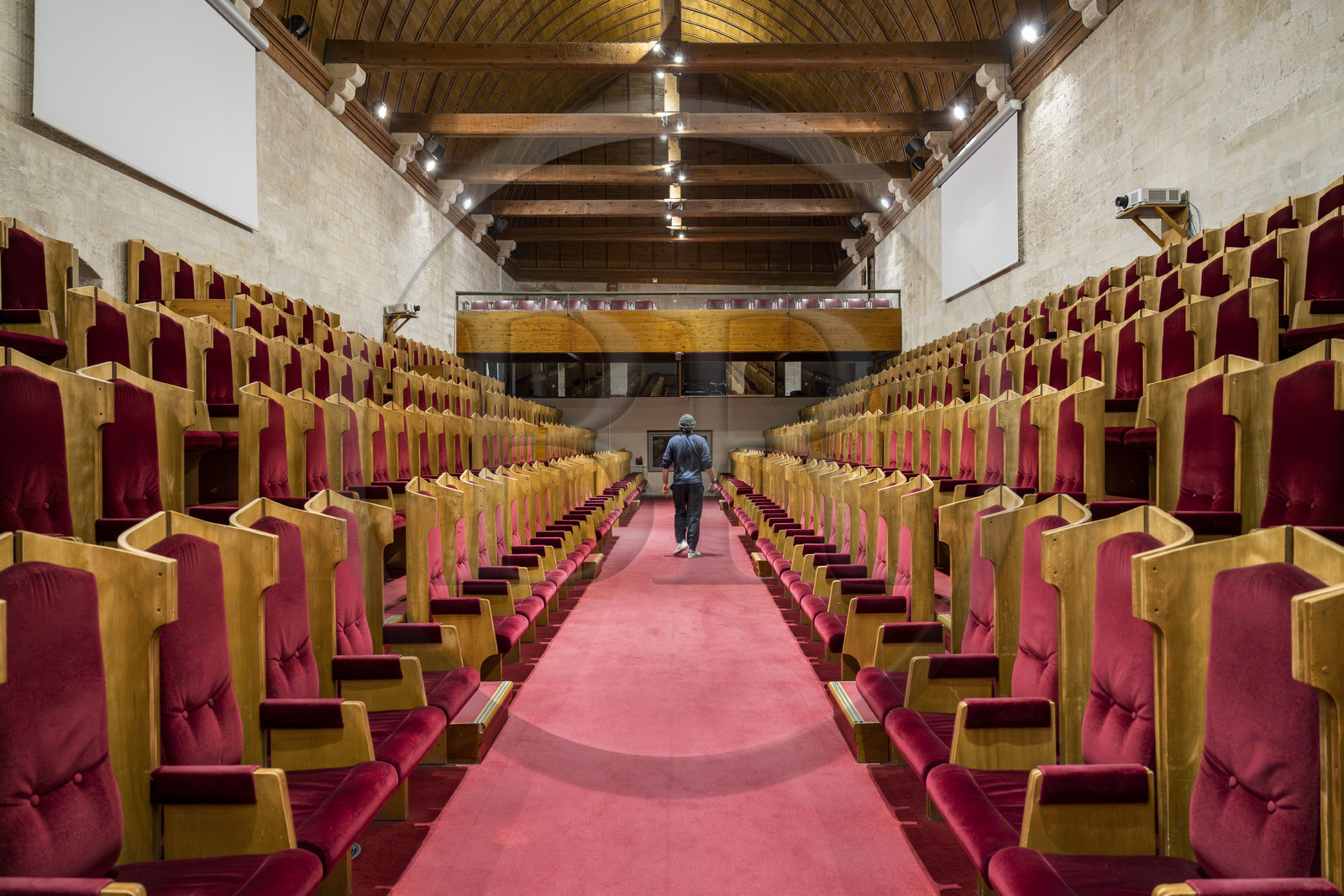 France, Vaucluse (84), Avignon, Palais des Papes classé Patrimoine mondial de l'UNESCO, ancienne salle du conclave devenu centre des congrès