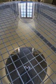 France, Gironde, Verdon sur Mer, lighthouse of Cordouan, listed as World Heritage by UNESCO, the vestibule (ground floor) seen from the skylight of the king's apartment (1st floor)