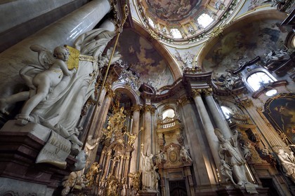 Czech Republic, Prague, historical center listed as World Heritage by UNESCO, Mala Strana district, the baroque church of Saint Nicolas (Sv Mikulase)