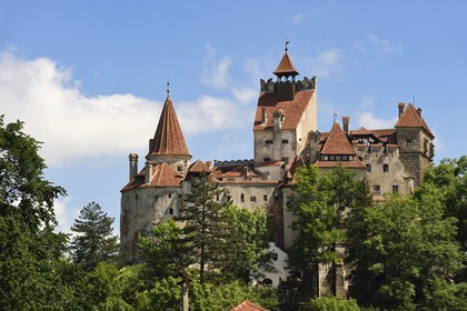 Roumanie, Transylvanie, région de Brasov, chateau de Bran du XIIIème siècle associé dans la mémoire collective à Vlad III l'Empaleur et au personnage de Dracula qu'il a inspiré