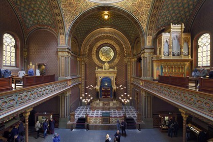 République Tchèque, Prague, centre historique classé Patrimoine Mondial de l'UNESCO, quartier juif de Josefov, la synagogue espagnole