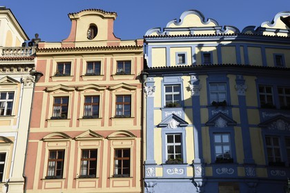 Czech Republic, Prague, historical center listed as World Heritage by UNESCO, the Old Town (Stare Mesto), small square (Staromestske namesti), Renaissance and Baroque facades