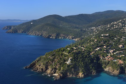 France, Var, Corniche des Maures, Cap Cavalaire-sur-Mer (aerial view)