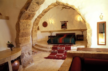 Jordan, Petra, bedroom of Taybet Zaman hotel (an old village)