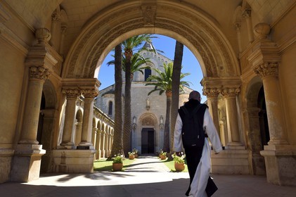 France, Alpes-Maritimes, Lerins Islands, Saint-Honorat island, Abbey of Lerins, the abbey church and monastery