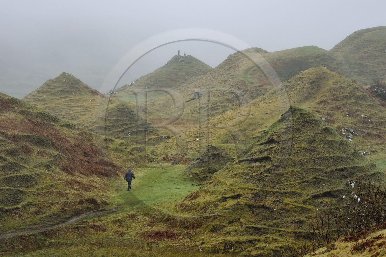 Royaume-Uni, Ecosse, région des Highlands, les Hébrides, Ile de Skye, Uig, le Fairy Glen (vallée féérique) du côté ouest de Trotternish à Balnacnoc
