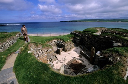 United Kingdom, Scotland, Orkney Islands, ruins of Skara Brae prehistoric village, listed as World Heritage by UNESCO