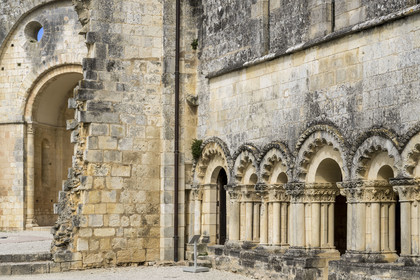France, Charente Maritime, the former priory of Saint-Jean-l'Evangéliste de Trizay, called the abbey of Trizay, houses a contemporary art center, ruins of the abbey church and chapter house which bordered the cloister