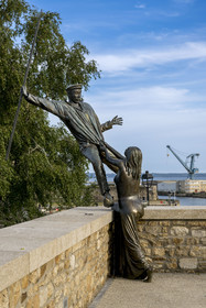 France, Finistère, Brest, Recouvrance district, the sculpture of Fanny de Laninon and Jean Quéméneur, work by Jérome Durand