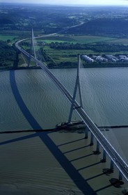 France, Calvados, Pont de Normandie (aerial view)