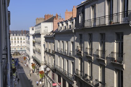 France, Loire-Atlantique (44), Nantes, la très chic rue commercante Crébillon menant à la place Royale