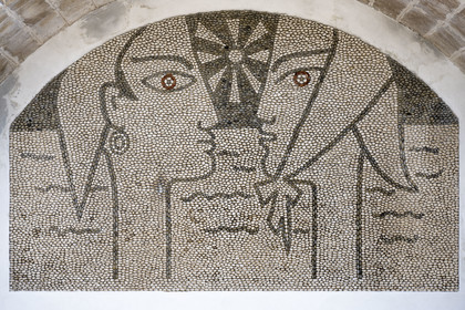 France, Alpes-Maritimes, Menton, old town, Bastion of the Old Port is an annex of the Jean Cocteau Museum, one of the calades made by the artist to adorn the walls