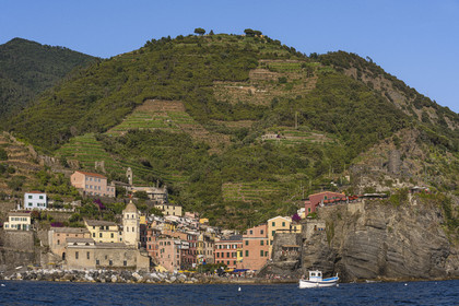 Italy, Liguria, Cinque Terre National Park listed as World Heritage by UNESCO, village of Vernazza