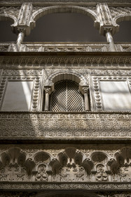 Spain, Andalusia, Seville, the Alcazar of Seville (Reales Alcazares de Sevilla), listed as World Heritage by UNESCO, Mudejar Palace or Palace of Pedro I, the Dolls Courtyard (patio de las Munecas)