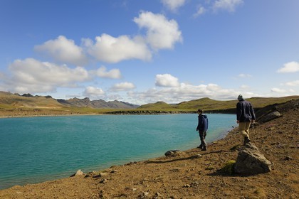 Iceland, Reykjavik Region, Krisuvik Valley, Grainvatn Lake, south of Kleifarvatn Lake