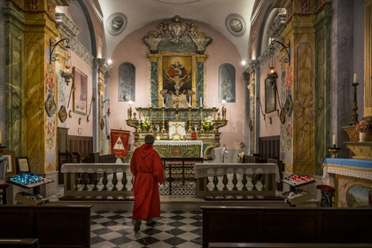 France, Alpes-Maritimes, Nice, listed as World Heritage by UNESCO, Old Nice, chapel of the Most Holy Trinity (Très-Sainte-Trinité) and the Holy Shroud which belongs to the brotherhood of the Red Penitents