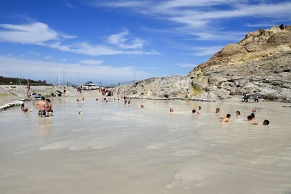 Italy, Sicily, Aeolian Islands, listed as World Heritage by UNESCO, Vulcano Island, sulphurous mud baths on the coast