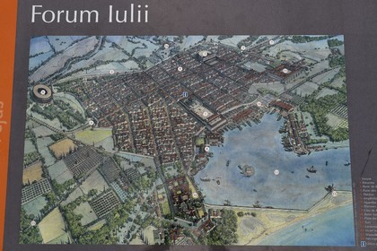 France, Var, Frejus, Forum Julii, map of the Roman city