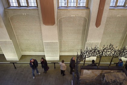 République Tchèque, Prague, centre historique classé Patrimoine Mondial de l'UNESCO, quartier juif de Josefov, Pinkas Synagogue, Mur des noms, Mémorial pour les 80000 victimes juives de l'Holocauste de Bohême et de Moravie