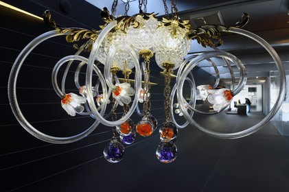Czech Republic, Prague, Lasvit glassware show room, luster