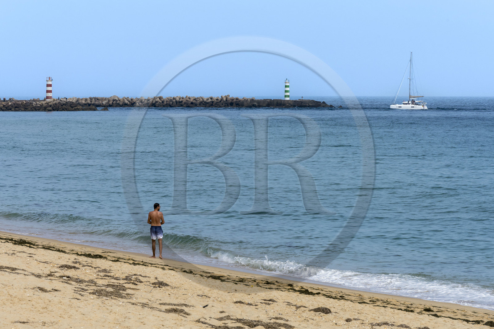 Portugal, Algarve, Parc naturel de la Ria Formosa, Faro, la plage de Ile de Barreta ou Deserta (Ilha da Barretta ou Deserta)