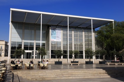 France, Gard (30), Nimes, Le Carré d'Art de l'architecte Norman Forster, médiathèque et centre d'Art Contemporain