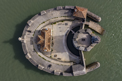 France, Charente Maritime, Bourcefranc le Chapus, Fort Louvois also known locally as Fort Chapus (aerial view)