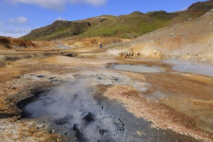 Iceland, Reykjavik region, Krisuvik Valley, solfatares and fumaroles of Seltun geothermical area