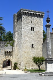 France, Dordogne (24), Perigord Pourpre, Eymet, le chateau d'Eymet avec la Porte sud et la tour Monseigneur