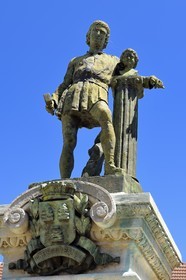 France, Meuse, Saint Mihiel, statue representing the sculptor Ligier Richier (1908)