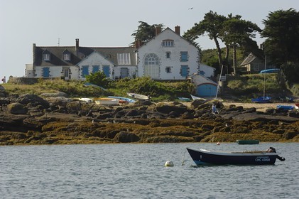 France, Manche, Iles Chausey, Grande Ile, house of painter Marin Marie, an Official Painter of the French Navy