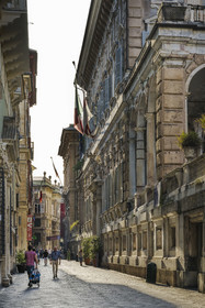 Italy, Liguria, Genoa, Rolli Palace listed as World Heritage by UNESCO in the Strada Nuova today via Garibaldi, the Palazzo Bianco right