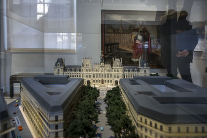 France, Paris (75), quartier du Marais, Musée Carnavalet, maquette de l'Hotel de Ville au 1 200