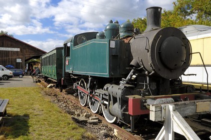 France, Calvados, locomotive in Pont-Erambourg former train station