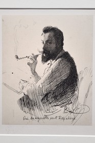 République Tchèque, Prague, quartier de Kampa, musée Kampa fondation privée consacrée à l’art moderne et contemporain,  autoportrait de Frantisek Kupka