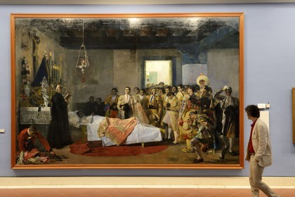 Espagne, Andalousie, Séville, Musée des beaux-arts, La Mort du maître (1913) de José Villegas Cordero