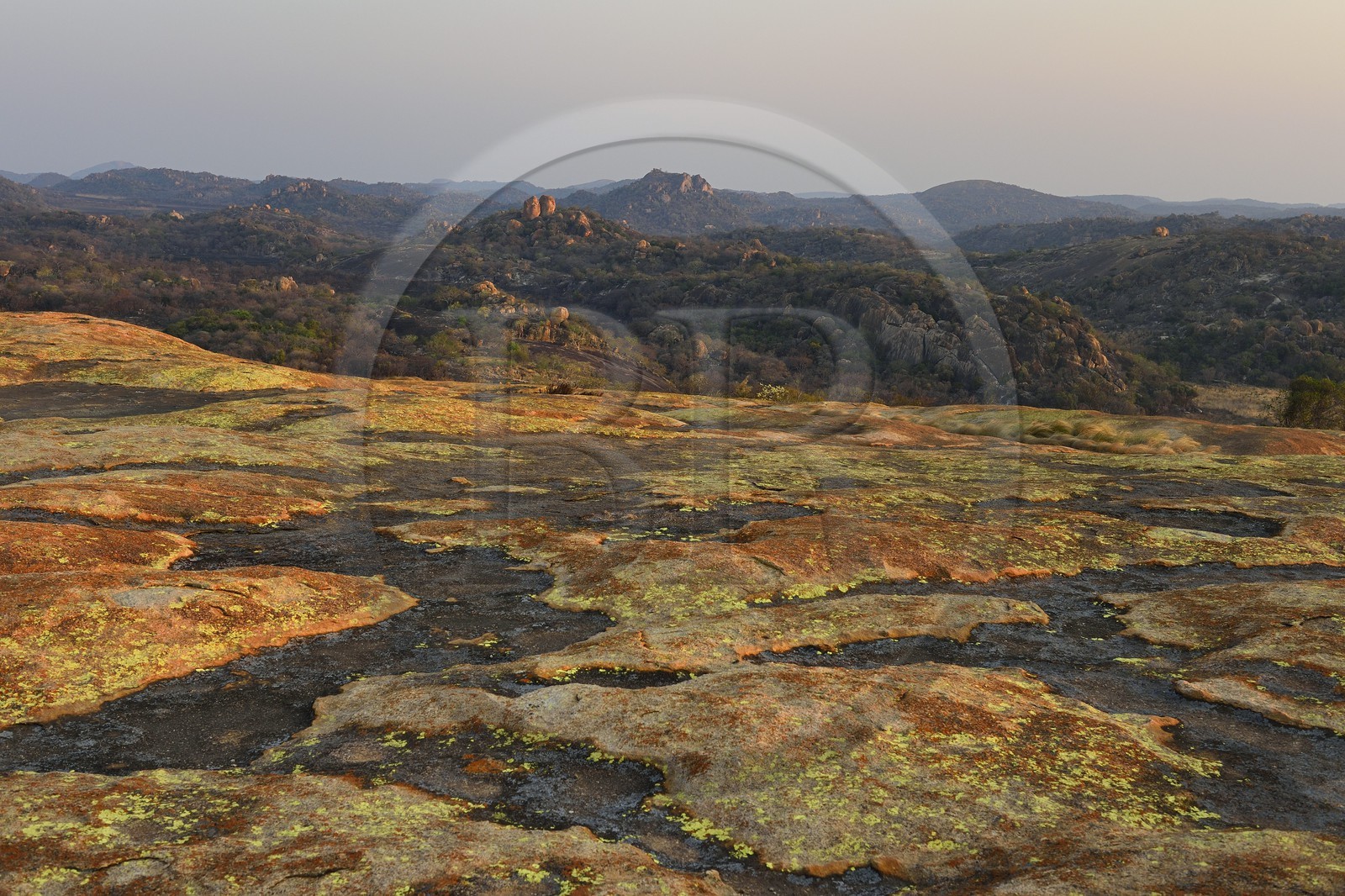 Zimbabwe, Matabeleland South Province, Matobo or Matopos Hills National Park, listed as World Heritage by UNESCO, rock formation on Malindidzimu hill (house of the goodwill spirits) at the summit of View of the World where Cecil Rhodes is buried