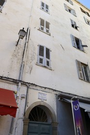 France, Corse du Sud, Ajaccio, birthplace of singer Tino Rossi in rue du Cardinal Fesch