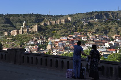 Georgia, Tbilisi, the Old City and the Narikala fortress (4th century) in the background