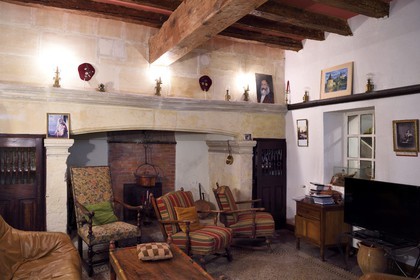 France, Bouches du Rhone, Arles, the hotel de Donine (mansion), fireplace of the former kitchen on the ground floor