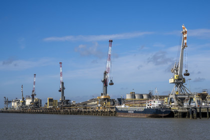 France, Loire Atlantique, Estuaire de la Loire, Saint Nazaire, Grand port maritime de Nantes-Saint-Nazaire, agri-food and multi-bulk terminal of Montoir de Bretagne