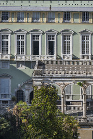Italy, Liguria, Genoa, the Palazzo di Baldassarre Lomellini one of the Rolli Palace listed as World Heritage by UNESCO in the Strada Nuova today via Garibaldi