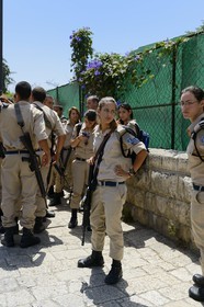 Israel, Jerusalem, holy city, young soldiers engaged in military service