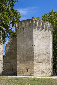 France, Bouches du Rhone, Arles, the medieval ramparts at the corner of Boulevard Georges Clemenceau