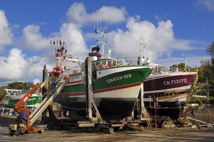 France, Calvados, Port en Bessin, the shipyard