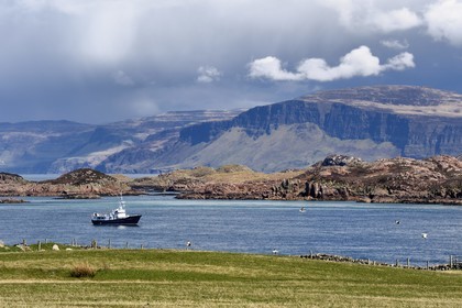 United Kingdom, Scotland, Highland, Inner Hebrides,the  Ross of Mull in the extreme southwest of the Isle of Mull seen from the Iona