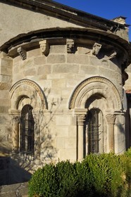 France, Haute Loire, Blesle, labelled Les Plus Beaux Villages de France (The most beautiful villages of France), Saint Pierre church in Auvergne Romanesque style, Cluniac site