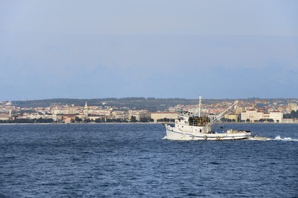 Croatia, Dalmatia, Dalmatian Coast, Ugljan Island, Preko, departure at tuna fishing, Zadar in the background