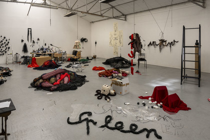 France, Hauts de Seine, Malakoff, works in progress in the studio of artist Annette Messager