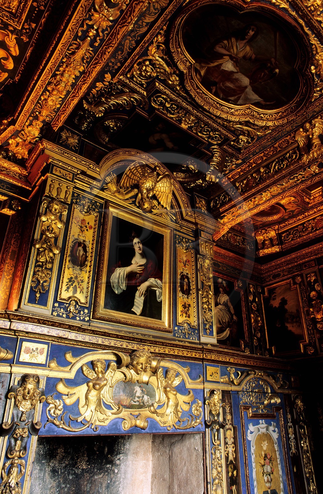 France, Saône-et-Loire (71), Mâconnais, château de Cormatin (début XVIIsiècle), cabinet de méditation du marquis d'Huxelles